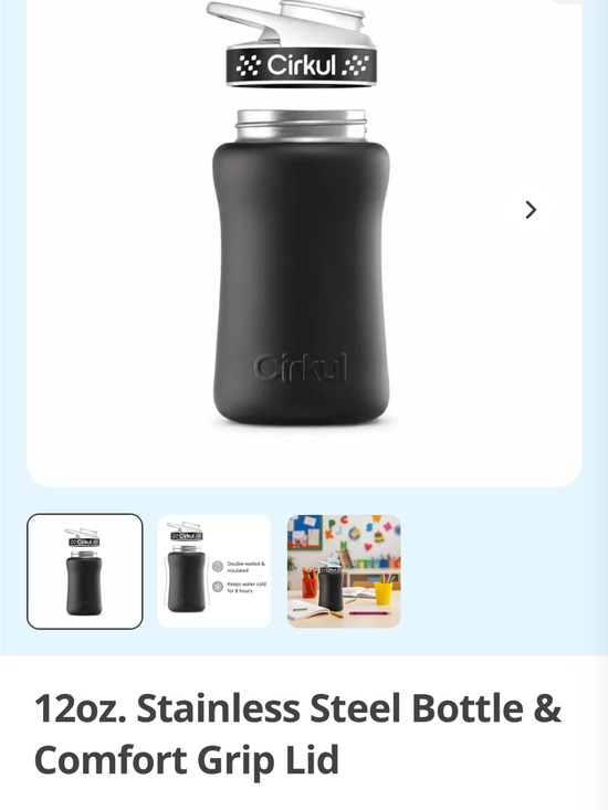 Cirkul Other - Cirkul 12oz Stainless Steel Bottle in Black with Comfort Grip Lid